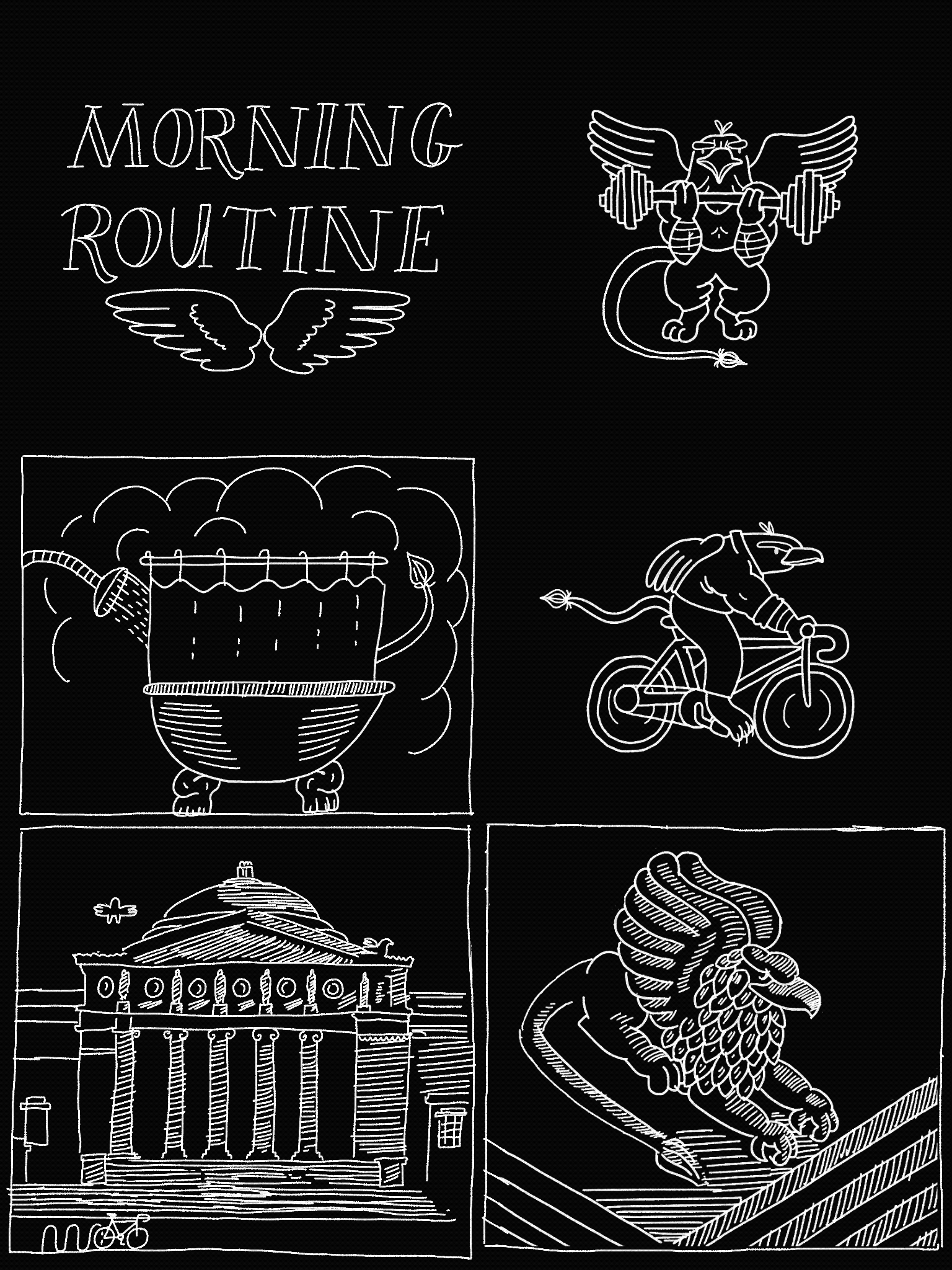 Morning Routine, digital comic, 2025