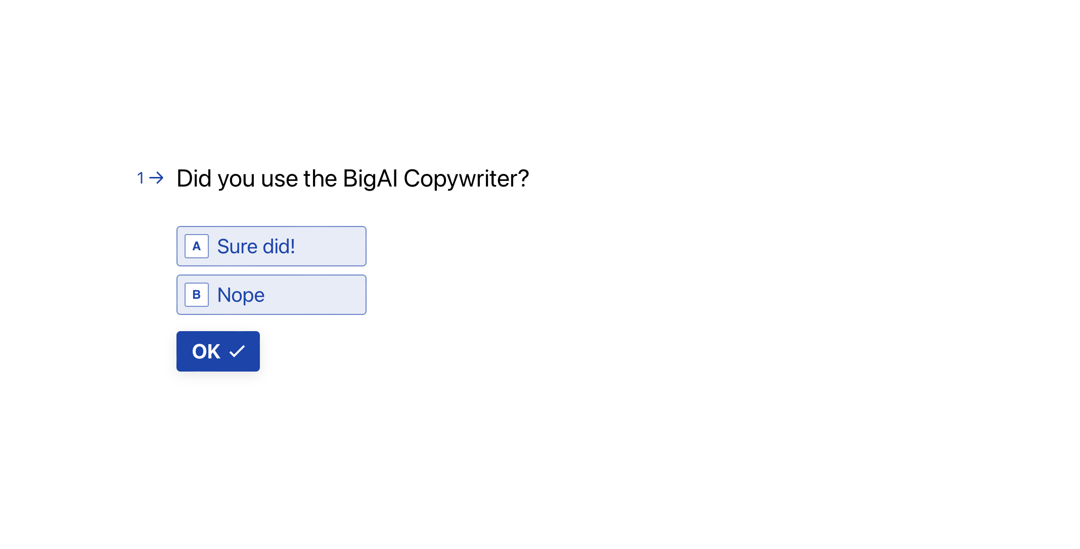 A survey about the Copywriter.