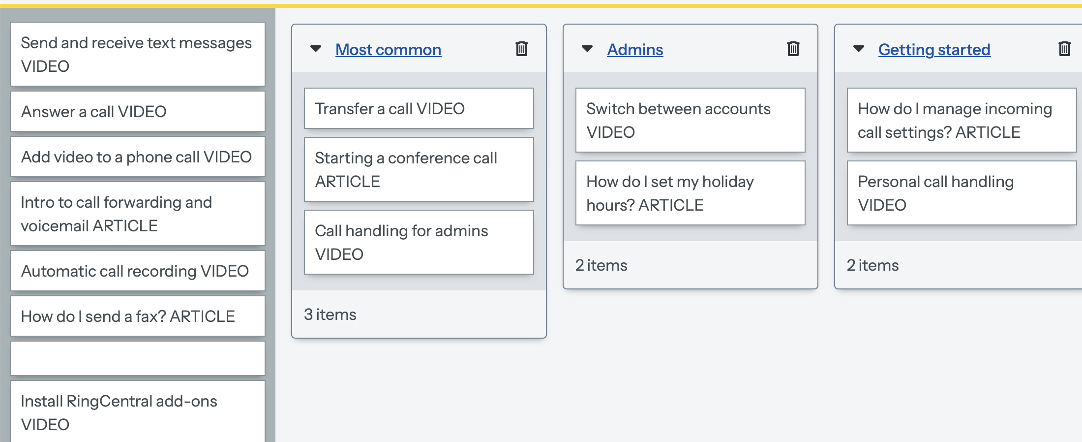 A card sorting exercise.
