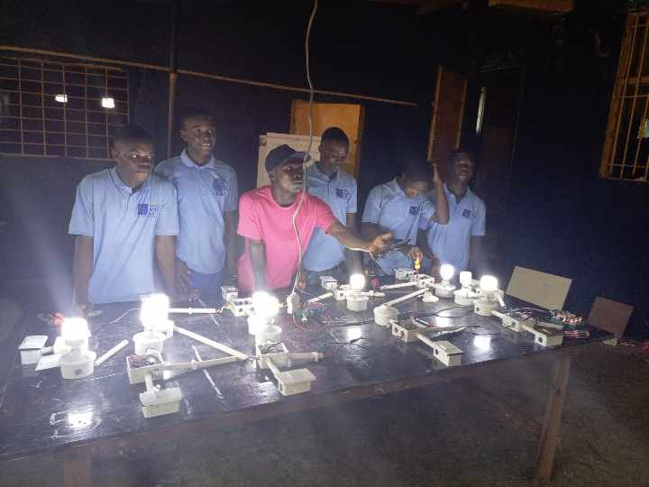 And then there was light... UDS Electrician Students Testing Their New Lab Table