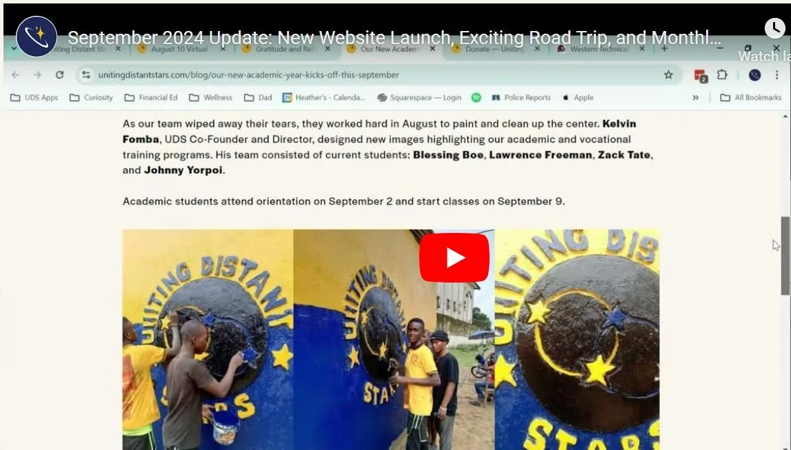 September 2024 Update: New Website Launch, Exciting Road Trip, and Monthly Donor Drive!