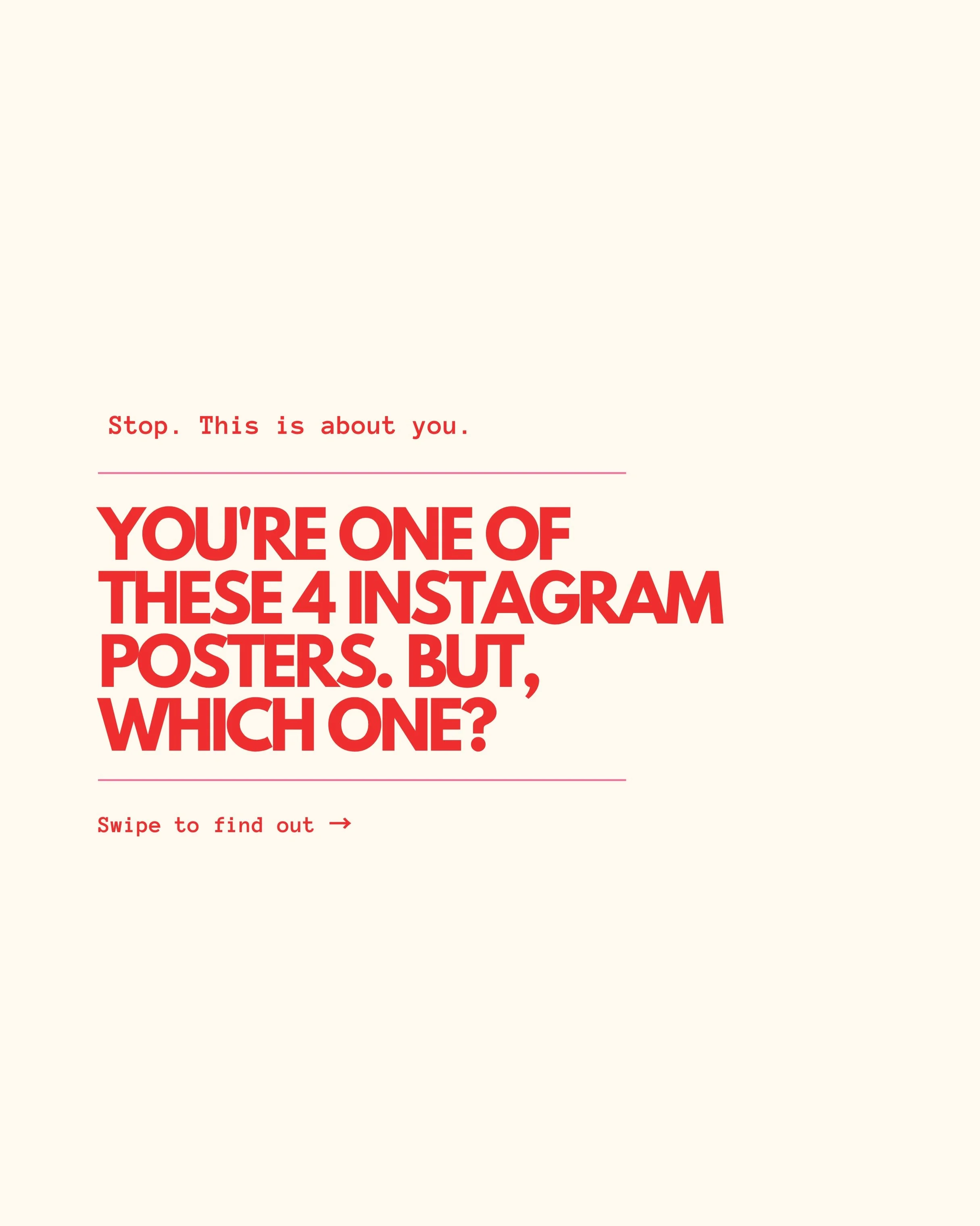 Sooooo, we made a free quiz that tells you exactly what type of Instagram poster you are! (We love personality quizzes, don&rsquo;t you?!)

Because &ldquo;just post more&rdquo; is the worst advice ever and honestly we&rsquo;re tired of hearing it. Di