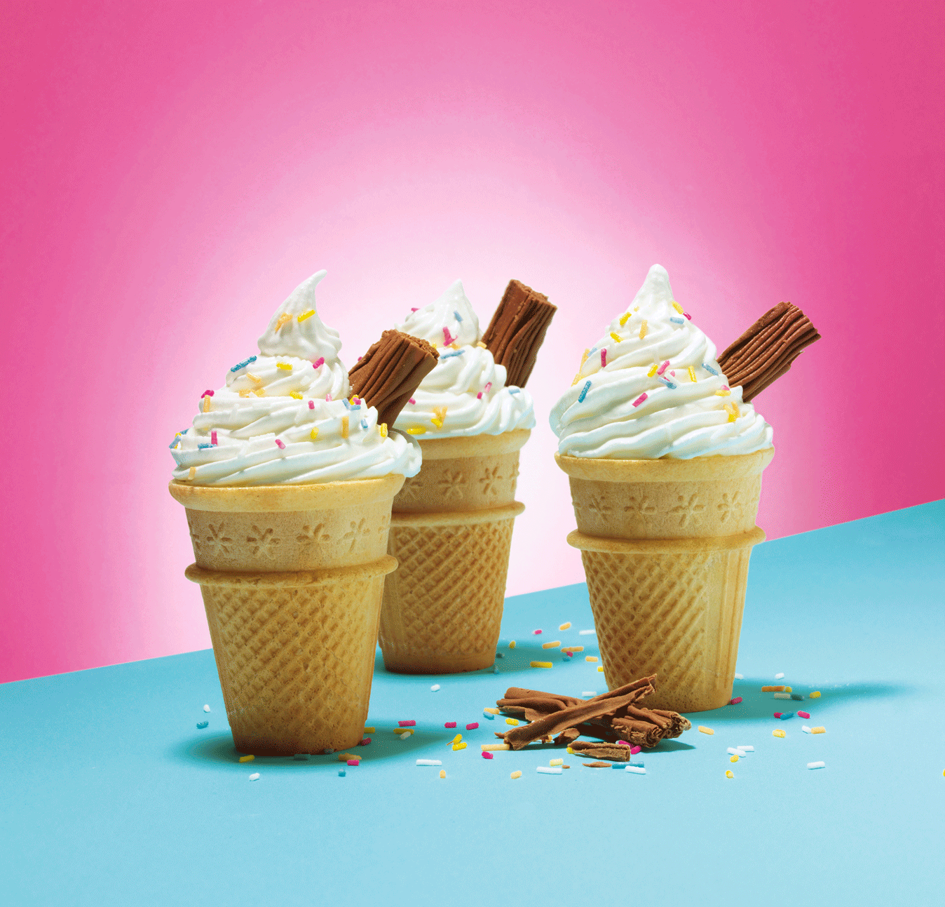 Summer Ice- cream offer. Whether this makes a cover shot or not is really down to a matter of timing and good fortune. Art Directed by Andrew Moore and shot by Gareth Sambidge.