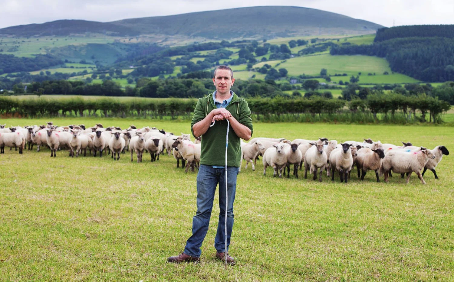 Sheep farmer in Wales. Shot by Oliver Edwards.