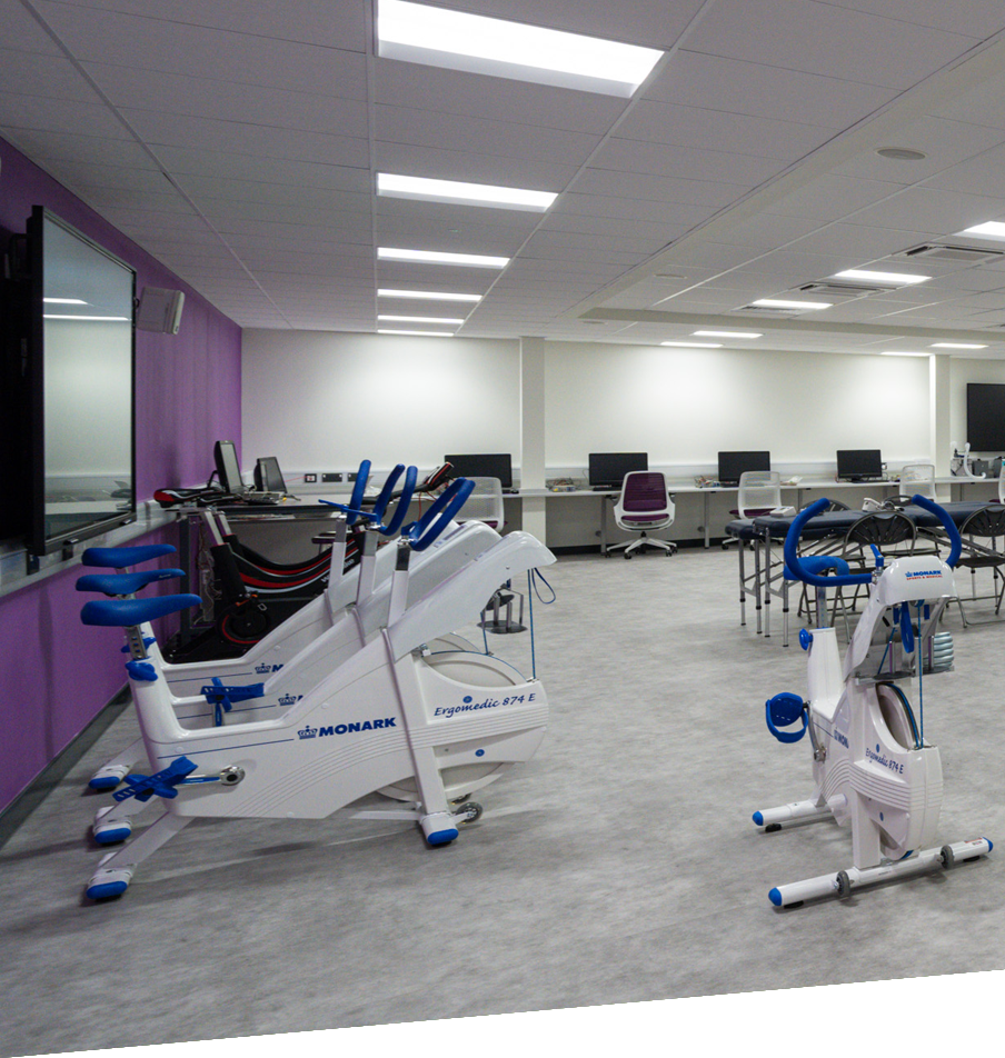 Modern gym and study area at Hertfordshire University football academy London UK.