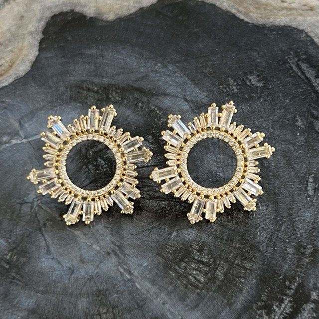 Gold Snowflake Post Earrings