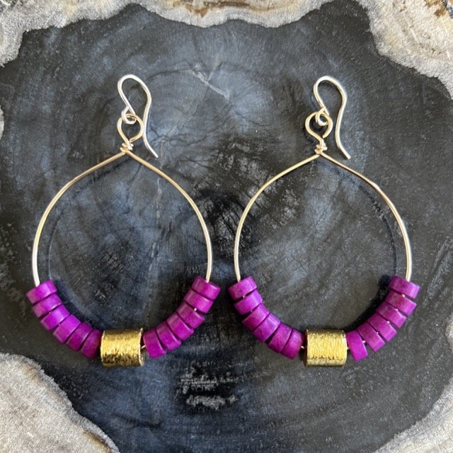Gold color block hoop earrings PLUM.jpeg