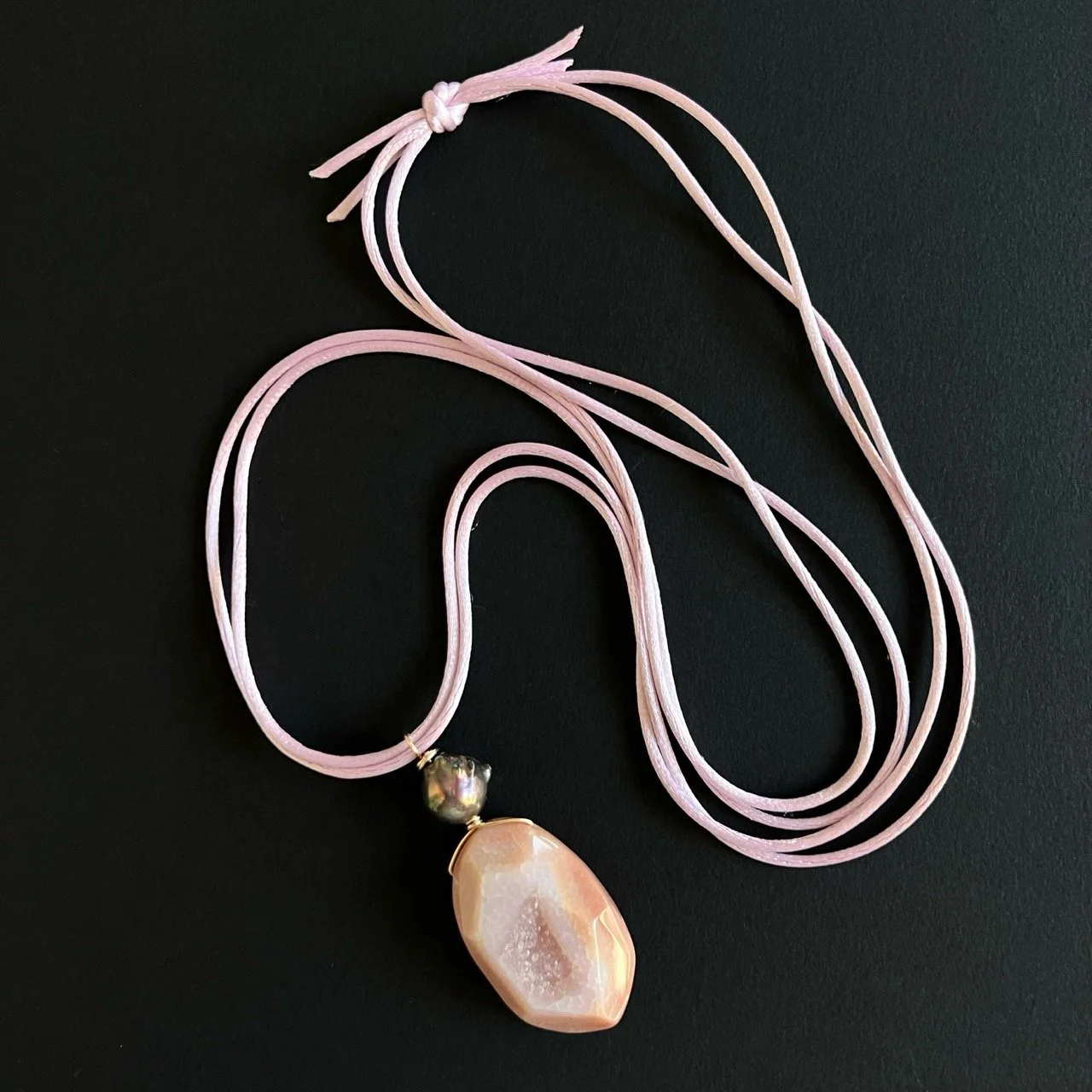Lilac Satin Pendant Necklace