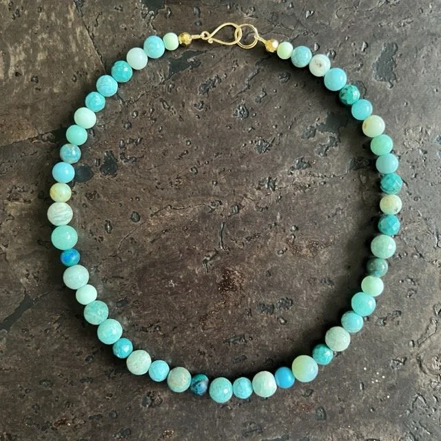 Mixed Blue Gemstone Necklace