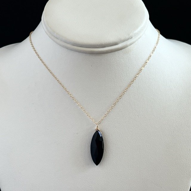 Black Onyx Gold Pendant Necklace