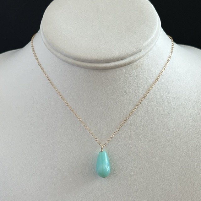 Peruvian Opal Gold Pendant Necklace