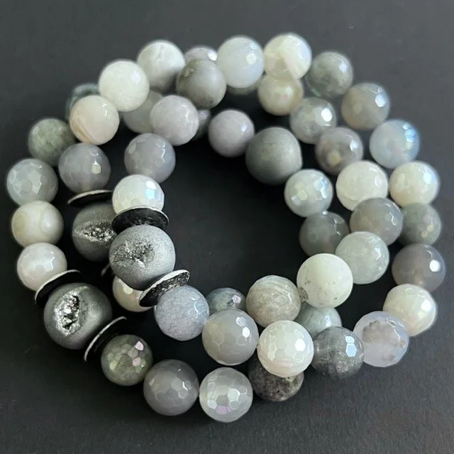 Earthy Grey Mixed Gemstone Set