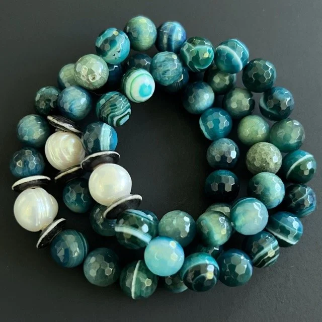 Mixed Teal agate stack.jpeg