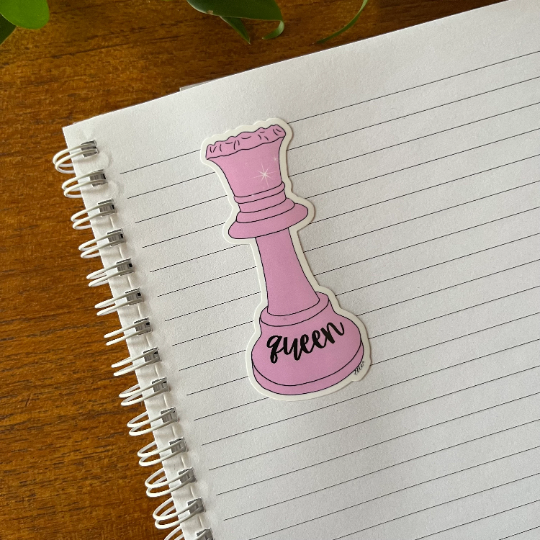 Queen Chess Piece Sticker - Ready to Ship — EMCardDesigns