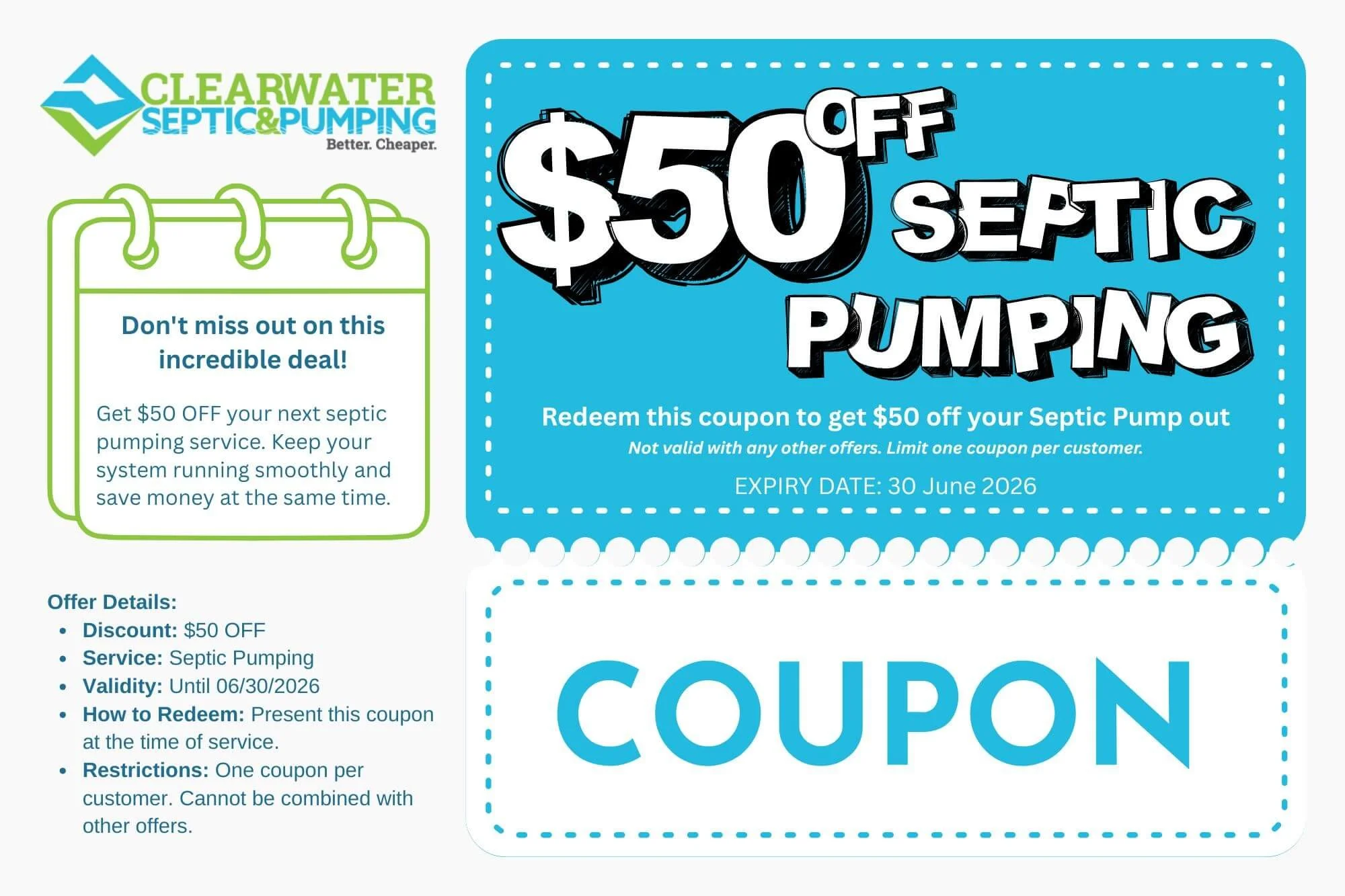$50 off Voucher-septic-pumping