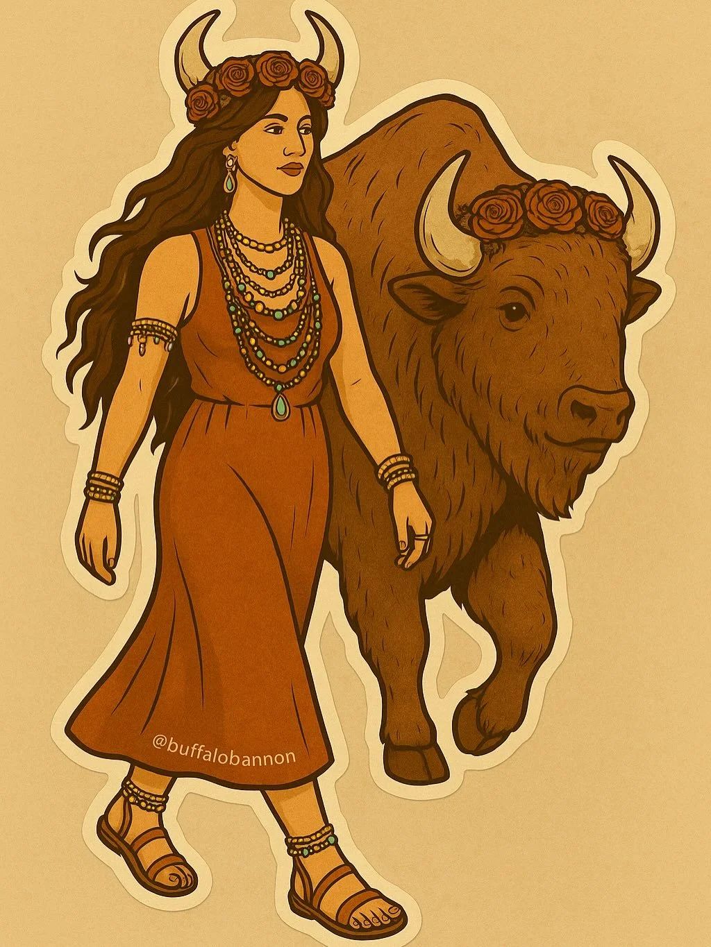 Walkin&rsquo; into this weekend likeeeee 😏🌹🦬

I&rsquo;m drafting some new sticker designs, whatta think of this one?! It&rsquo;s a piece of the vision that I have for the mural I&rsquo;m eventually getting painted on my trailer. 🫶

Swipe to see m