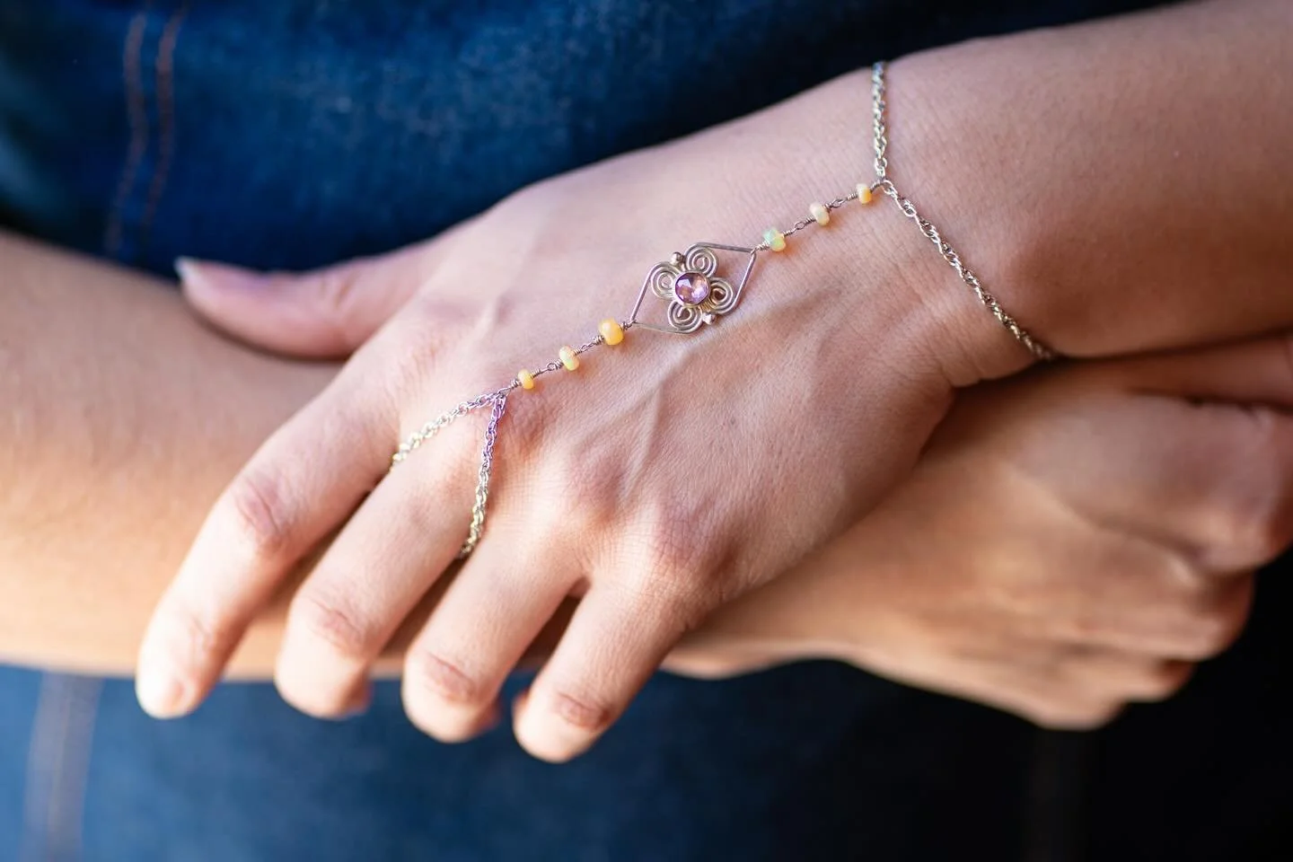 One of the new pieces from the Sacred Heart Series. 💖

This hand chain was inspired by the ornate iron gates &amp; fences that first caught my eye while living in Tucson. Those curves kept showing up everywhere &amp; eventually found their way into 