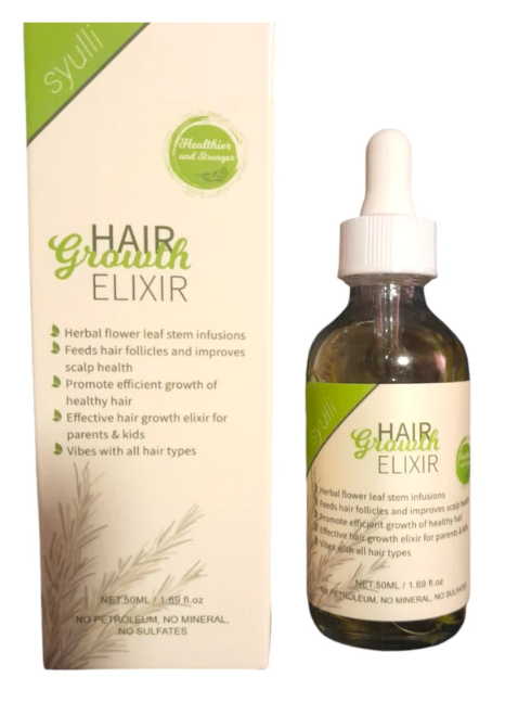 Hair Growth Elixir 50ml – Sérum Naturel Pousse des Cheveux | Nourrit les Follicules, Renforce les Racines & Favorise la Croissance | Sans Sulfates, Sans Huiles Minérales, Tous Types de Cheveux