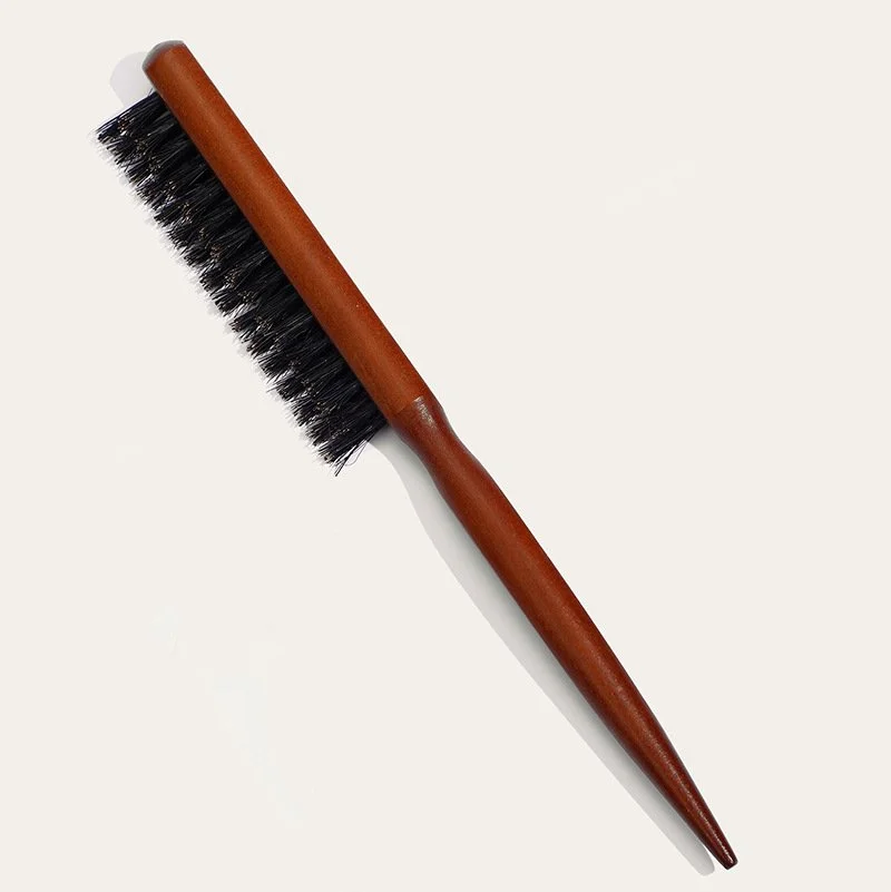 Brosse de coiffure professionnelle en bois – Poils naturels – Manche ergonomique