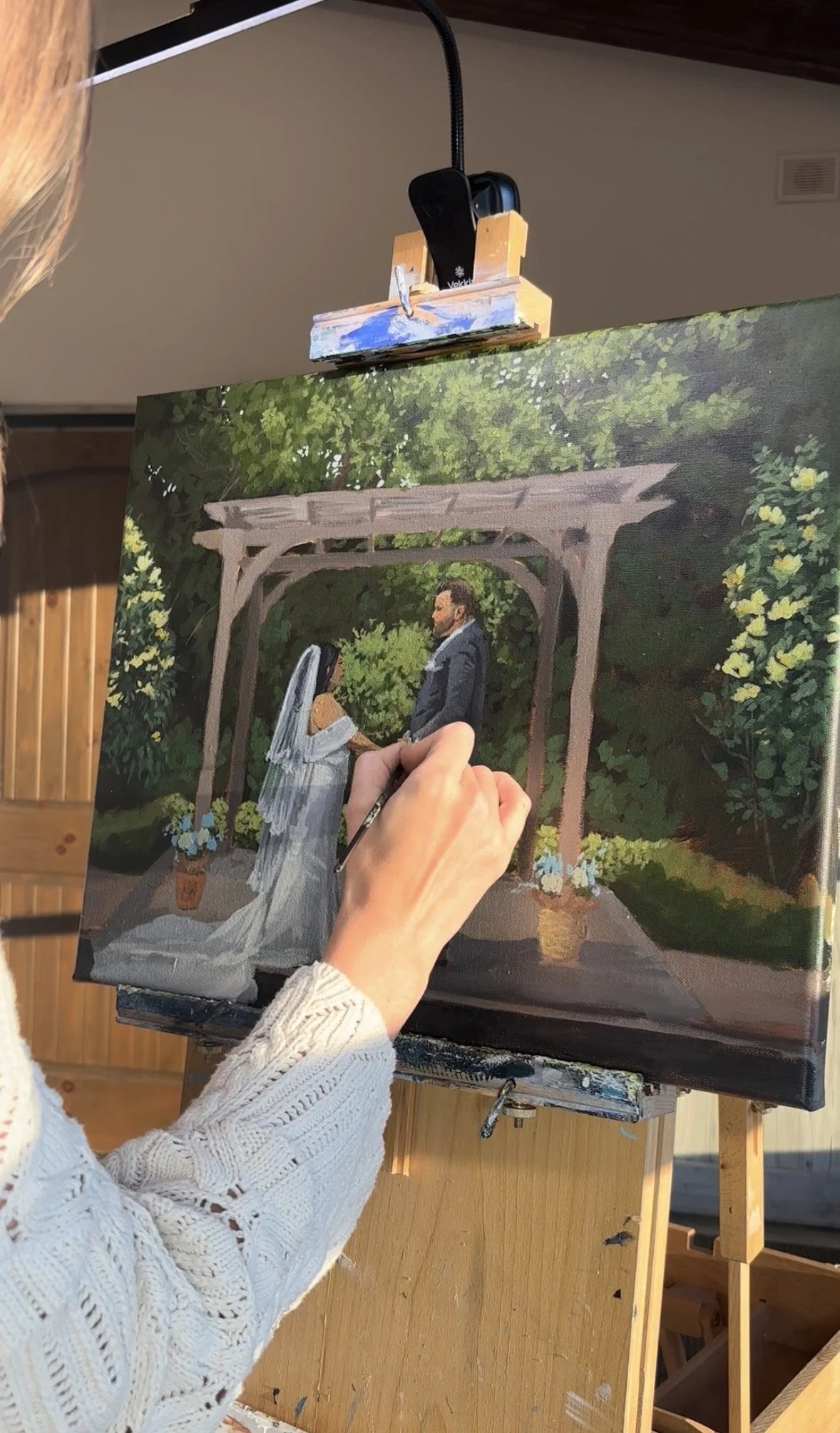 By the end of the reception the piece is starting to come together