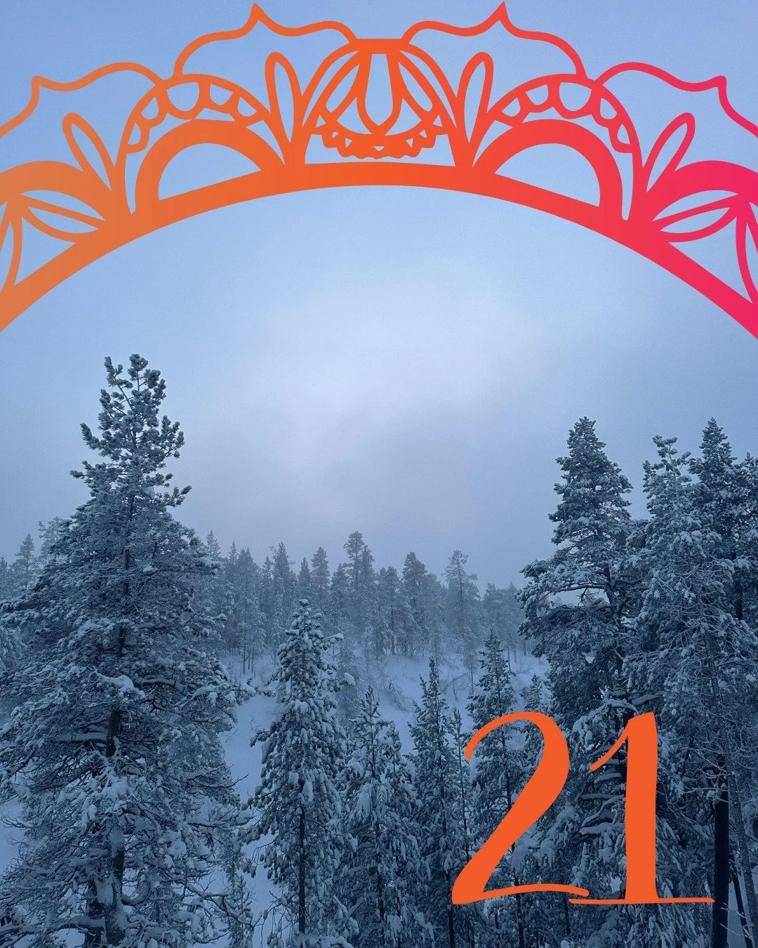 21.LUUKKU 🖤 TALVIP&Auml;IV&Auml;NSEISAUS 🖤 

Talvip&auml;iv&auml;nseisaus on hetki, jolloin pys&auml;hdymme luonnon rytmin &auml;&auml;relle. Se on vuoden pimein p&auml;iv&auml;, kohta jossa y&ouml; on pisimmill&auml;&auml;n ja valo v&auml;himmill&