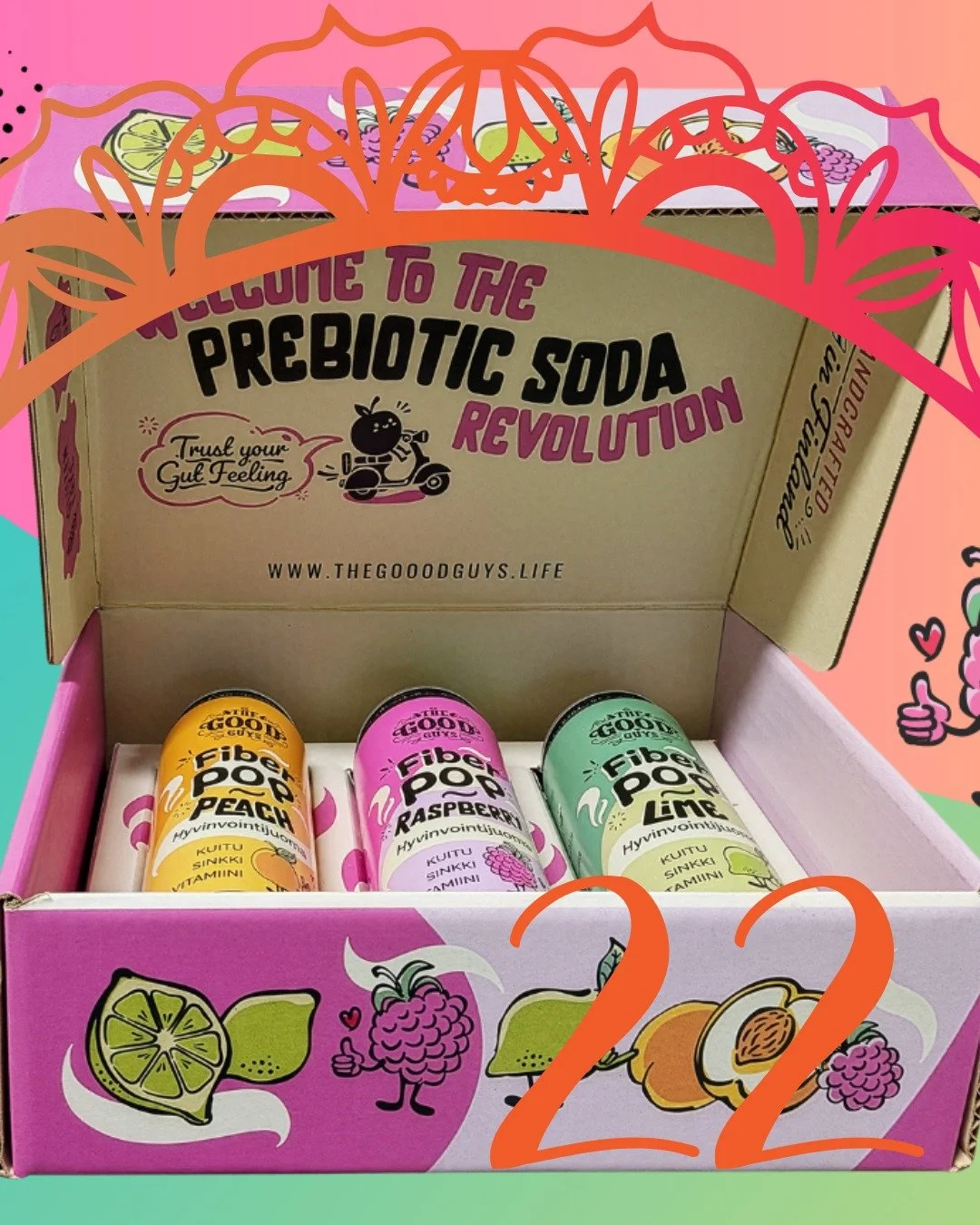 22.🍓LUUKKU:ARVONTA @thegoodguys_drinks 🍓

T&auml;m&auml;n p&auml;iv&auml;n luukusta avautuu raikas ja hyv&auml;&auml; tekev&auml; yll&auml;tys! Arvomme The Good Guysin upouuden Fiber Pop -lahjalaatikon, ensimm&auml;isen laatuaan ja t&auml;ydellisen