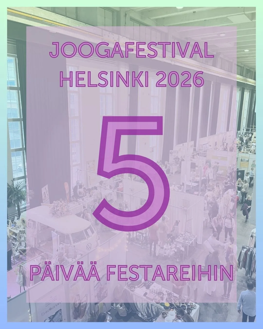 🤩 5 P&Auml;IV&Auml;&Auml; JOOGAFESTAREIHIN! 🤩

L&auml;ht&ouml;laskenta on alkanut, ootko mukana?

Ensi viikonloppunan 28.2.&ndash;1.3. Joogafestarit j&auml;rjestet&auml;&auml;n jo 13. kerran.
T&auml;m&auml;n vuoden teema on YHTEYS; yhteys itseen, t