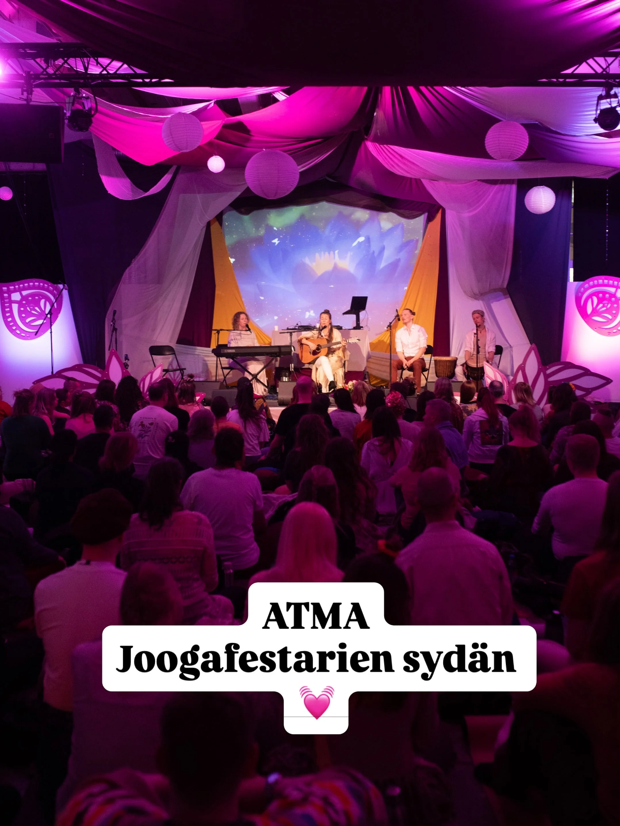 Atma on Joogafestivaalin syd&auml;n 💓

Kaapelitehtaan Puristamo muuttuu festivaaliviikonlopuksi Atma-saliksi.

T&auml;&auml;ll&auml; festivaali alkaa avajaisseremonialla. Ja t&auml;&auml;ll&auml; se lopetetaan yhdess&auml;.

P&auml;ivisin salissa on