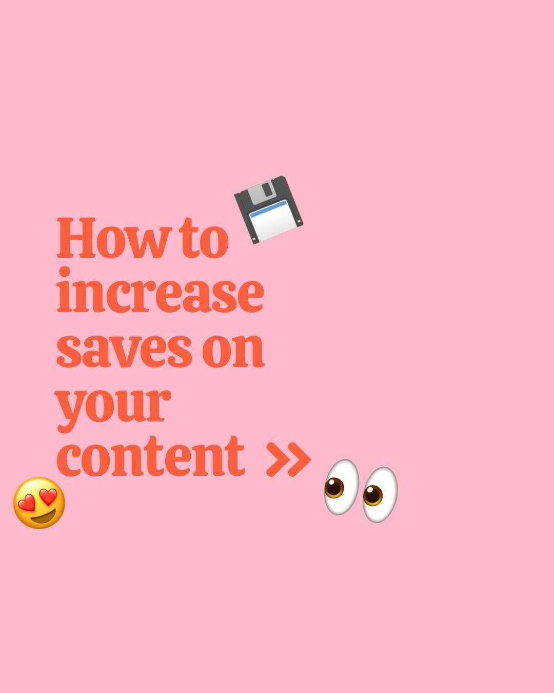 Let's boost your saves 💾

Do you focus on how many likes your posts get? It might be time to take a look at how many saves you get instead.

Why?

Saves are a stronger signal to Instagram that your content is good and worth showing to more people.

