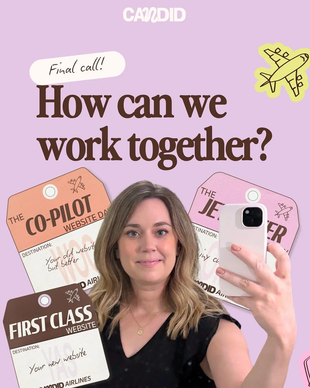 I&rsquo;ve been simplifying how you can work with me, and now all destinations are ready to board 💺

Here&rsquo;s the three ways we can work together:

✈️ First Class Websites: bespoke Squarespace web design

👩&zwj;✈️ Co-Pilot Web Design Day: let&r