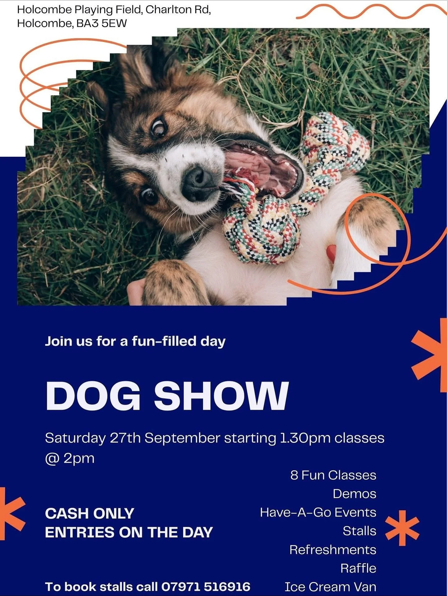We will be part of the Holcombe Dog Show this Saturday 27th September from 1:30pm. Come and spectate our Introduction to Gundog Training at 2:30pm, take part in the scurry and other activities like the show classes. The weather looks promising, neare