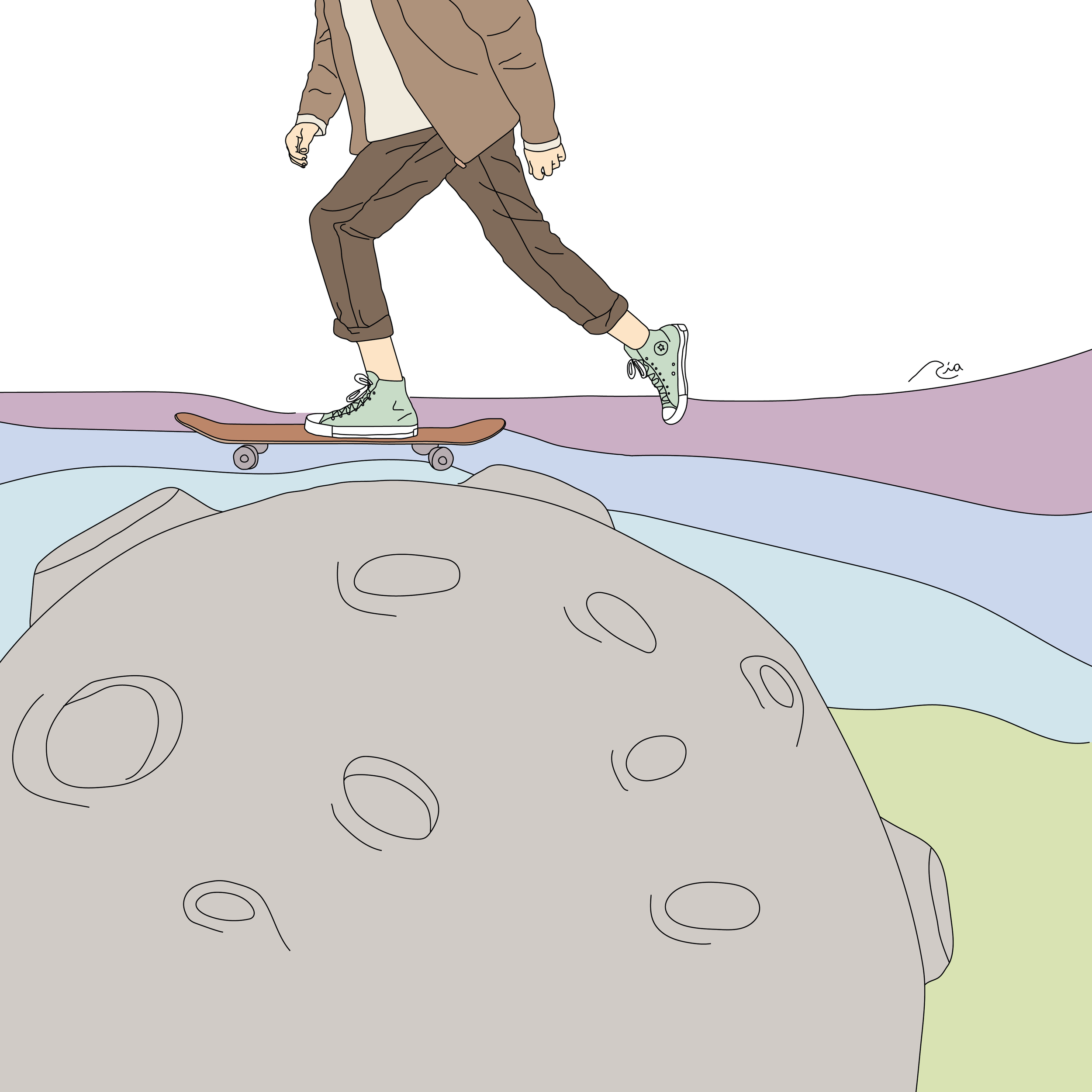 Skating the moon