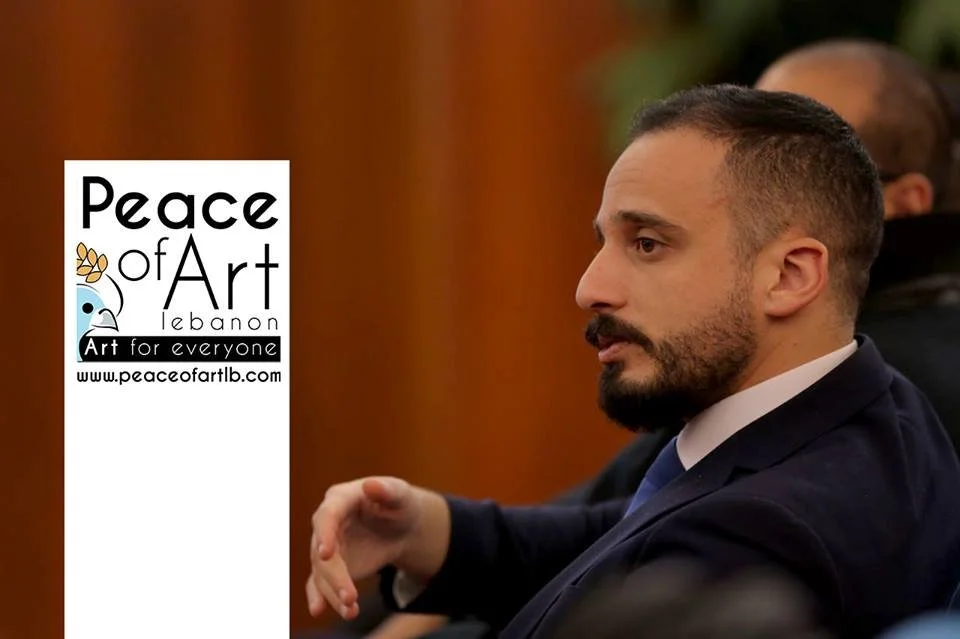 Mahdi Yahya discussing Peace of Art