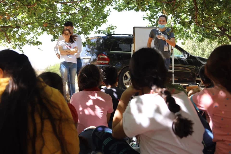 Public speaking workshop at Fakiha scouts camp