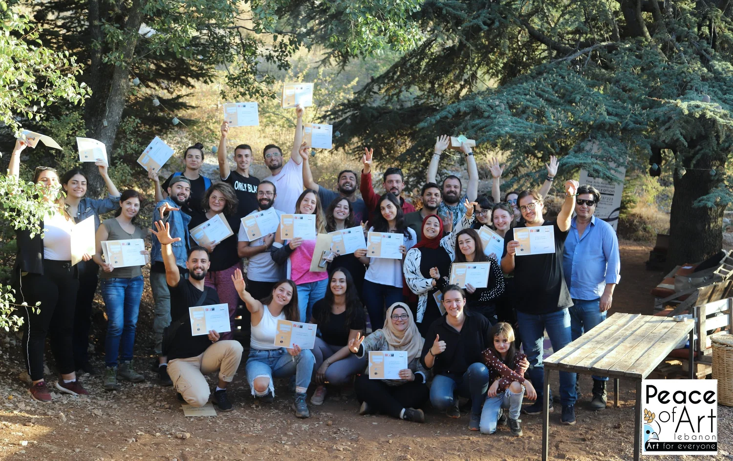 Musawat participants at Chouf Cedar Reserve