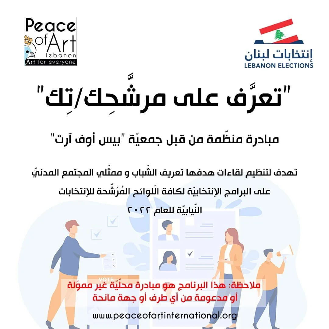 Know Your Candidate election initiative Peace of Art Lebanon