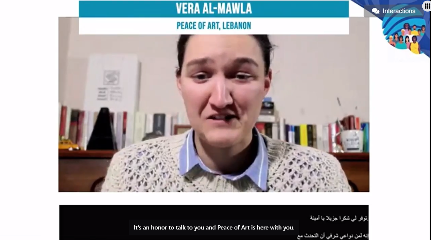 Vera Al Mawla speaking at High-Level Global Conference on Youth-Inclusive Peace Processes