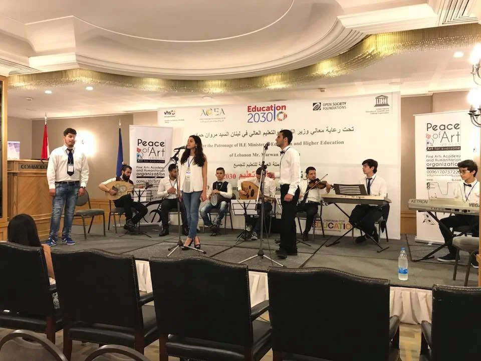 Peace of Art musicians at Financing Education 2030 conference