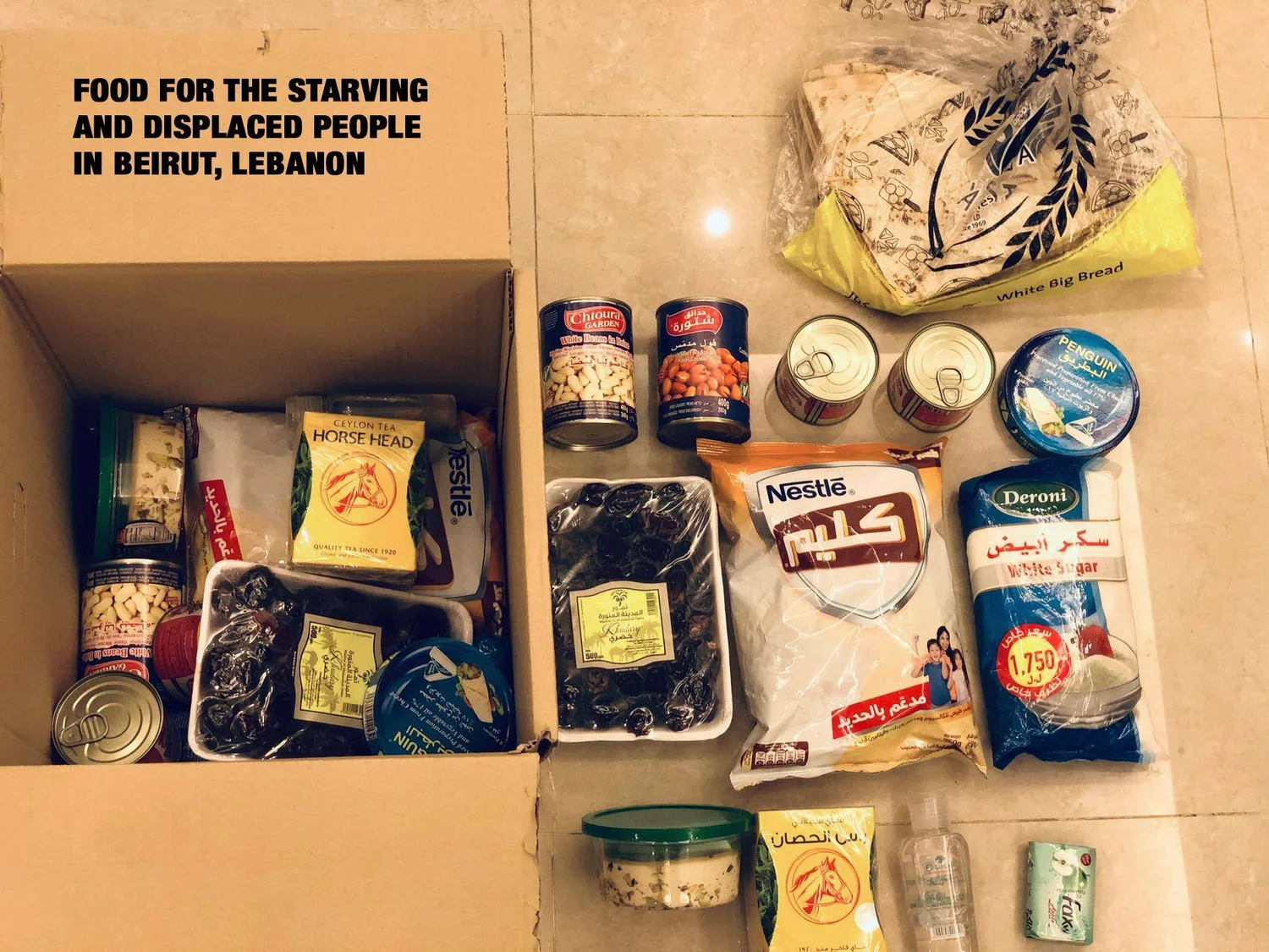 Food parcels prepared for families affected by Beirut explosion