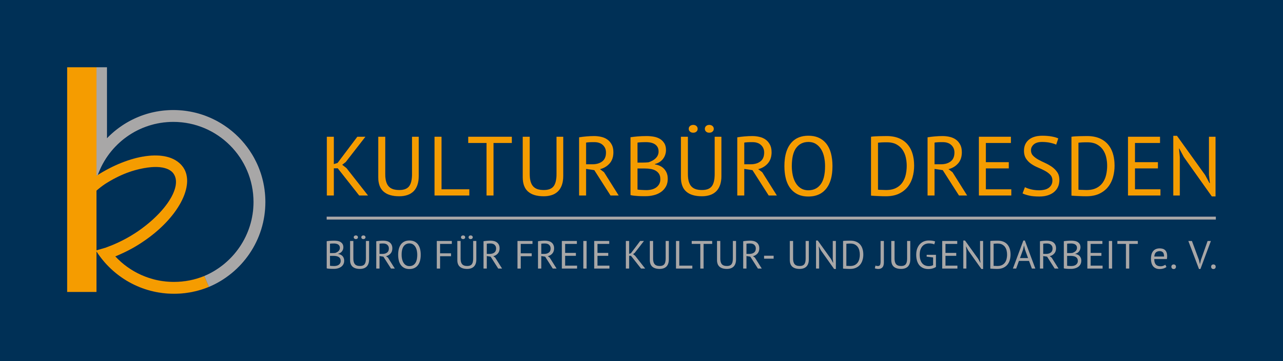 Logo of the KulturBüro Dresden with the text 'KulturBüro Dresden Büro für freie Kultur- und Jugendarbeit e.V.' in blue, orange, yellow, and gray colors.