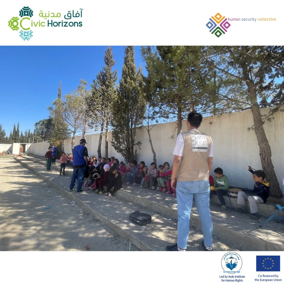 Children participating in recreational activities during displacement in Lebanon