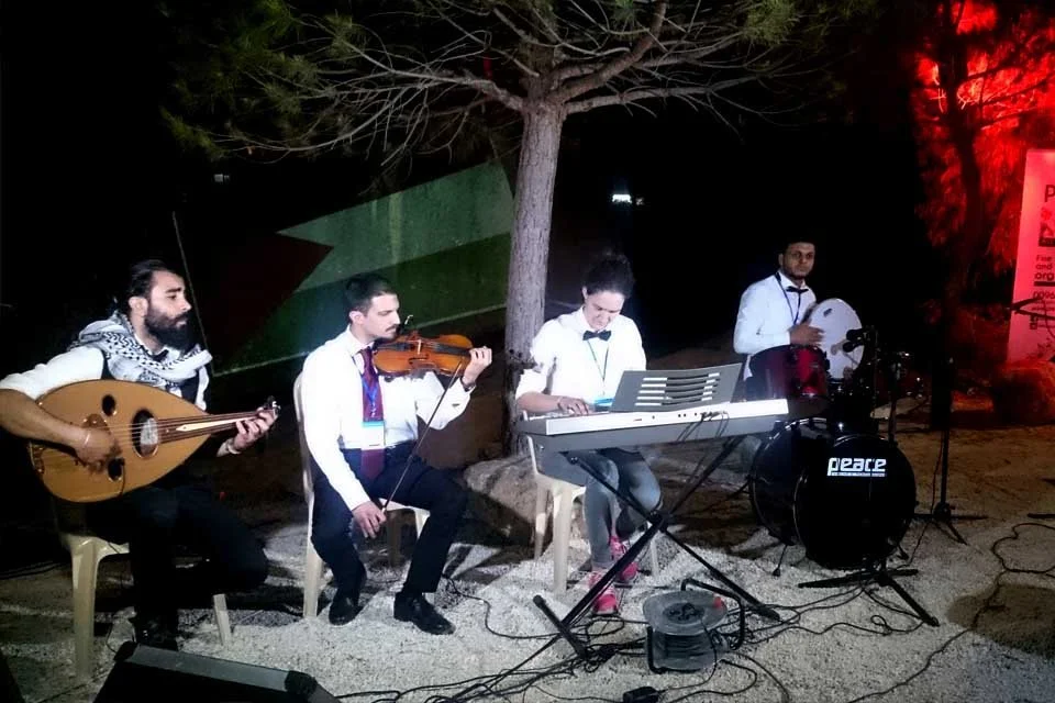 Peace of Art musicians at Baalbek Roman quarry