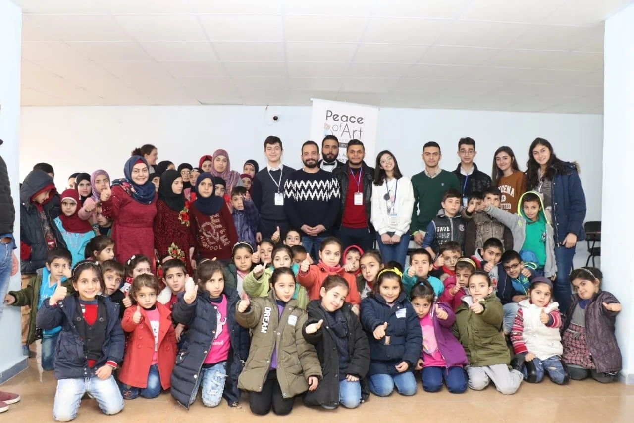 Children from Al Mabarrat Association visiting Peace of Art