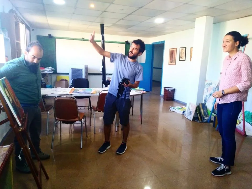 Spanish journalist Joan Cabases visiting Peace of Art
