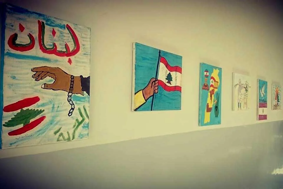 Peace-themed artwork displayed during Peace of Art activities in 2017