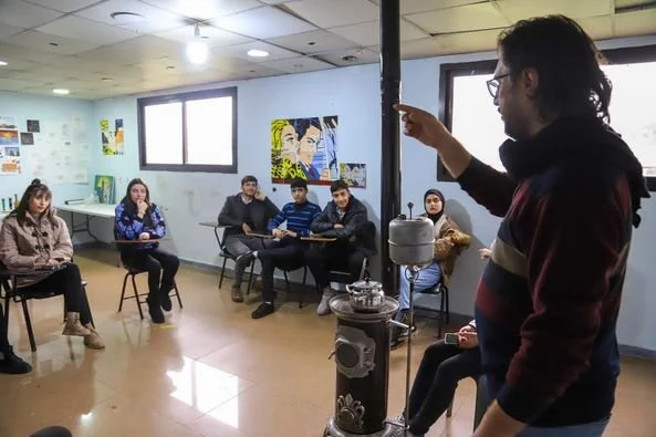 Youth preparing theatre productions at Peace of Art