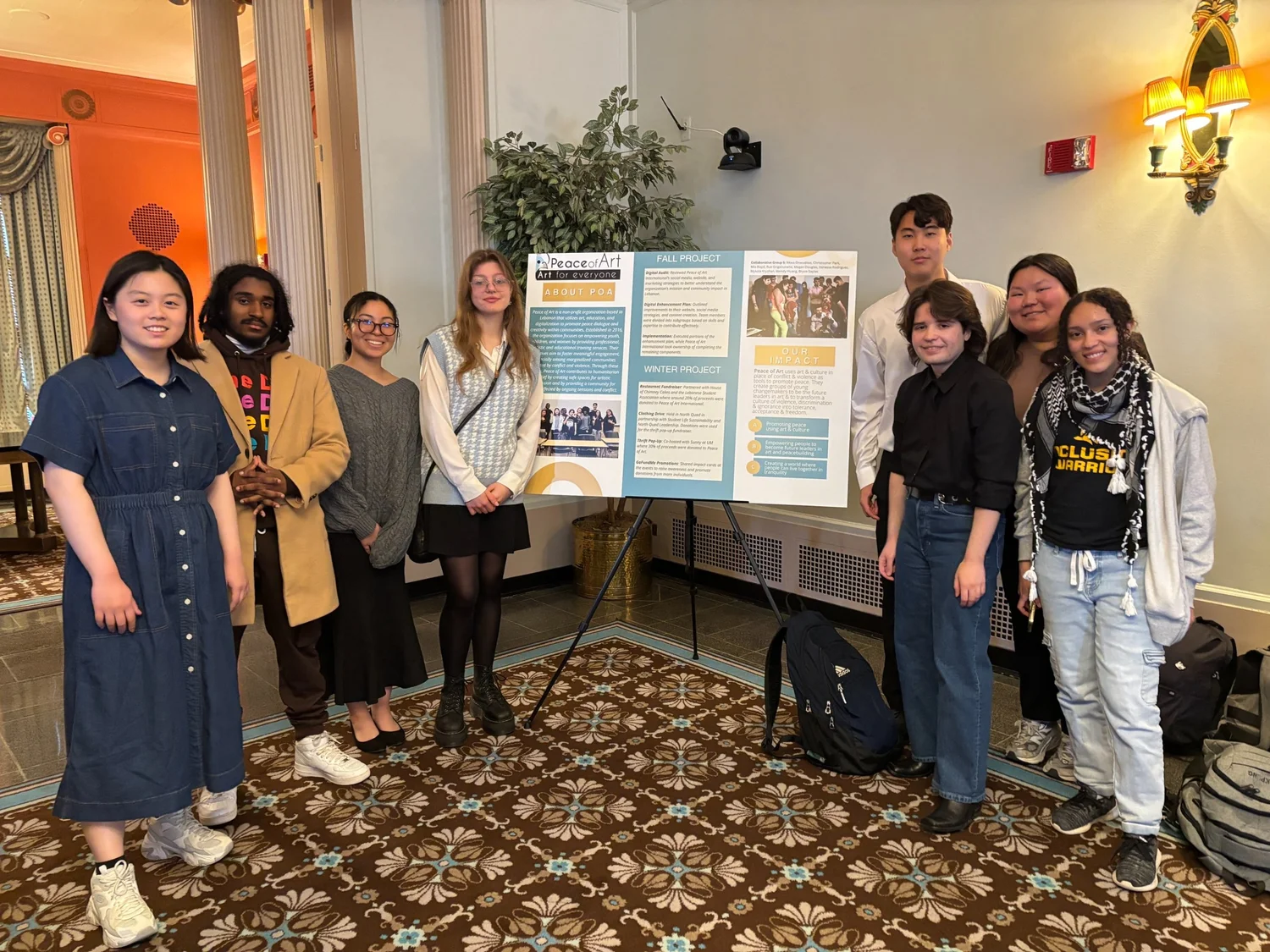 University of Michigan students presenting Peace of Art collaboration