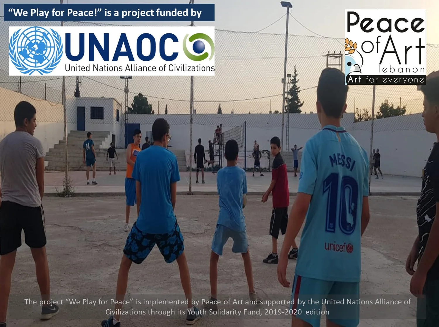 Young people participating in We Play for Peace sports activities