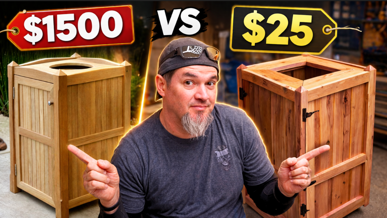 Big Box Stores Are Wanting $1000+ For This DIY Outdoor Trash Can Cover!