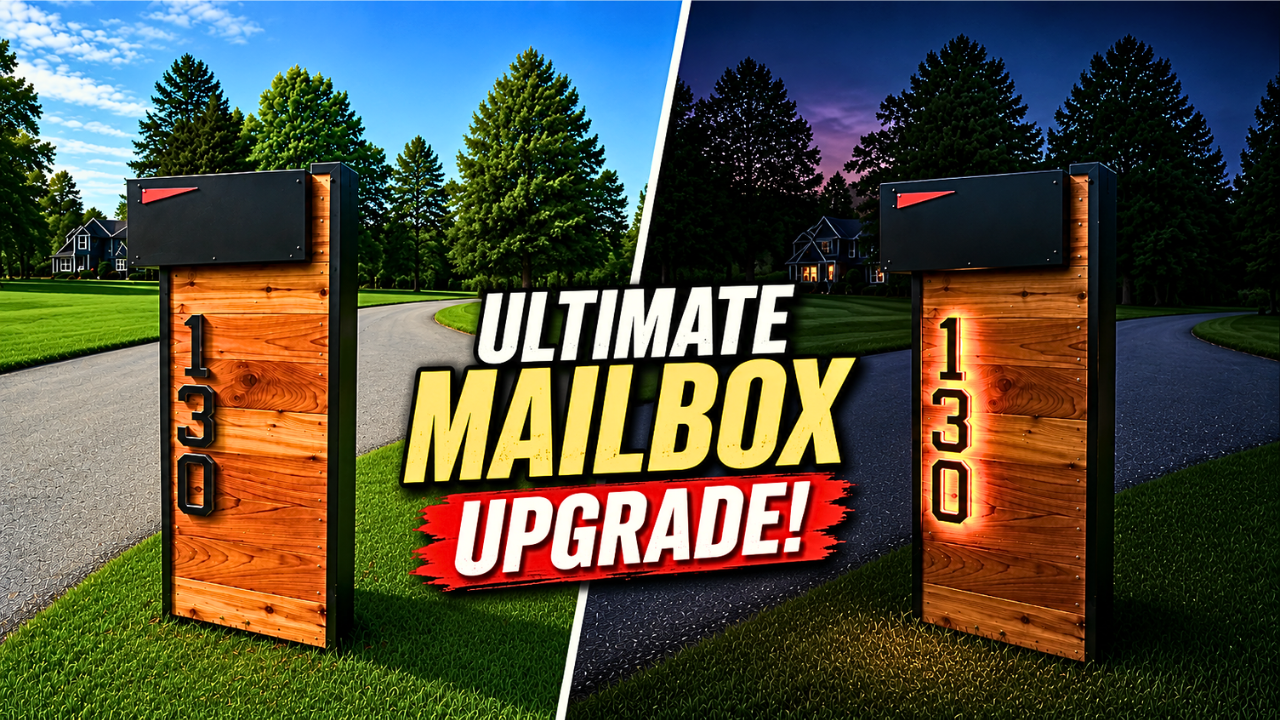 Modern Mailbox DIY: Build a Cedar Mailbox Post with Light-Up Numbers